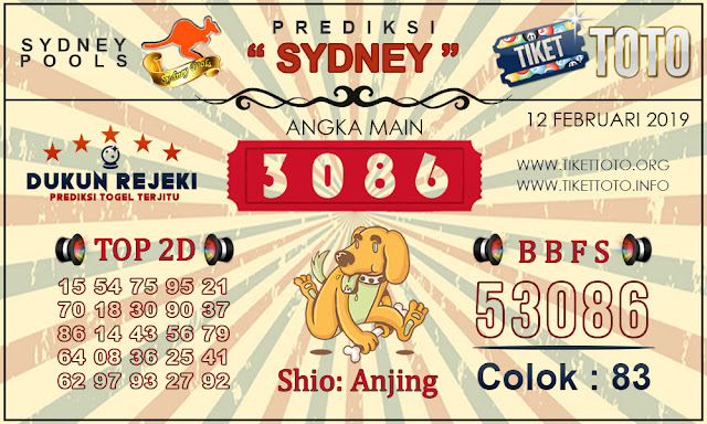 Prediksi Togel SYDNEY TIKETTOTO 12 FEBRUARI 2019