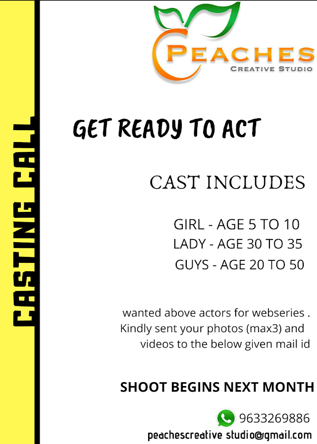 CASTING CALL FOR WEBSERIES BY PEACHES CREATIVE STUDIO