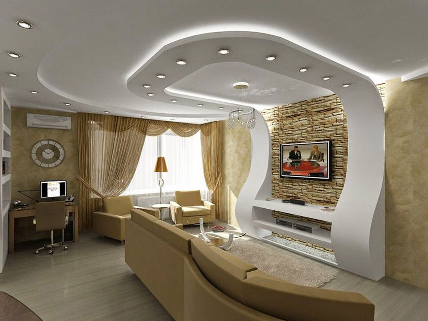 New Gypsum Ceiling Design For Living, Ceiling Designs For Living Room