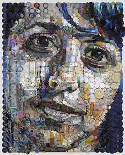 Arte hecho con plastico reciclado -Retratos