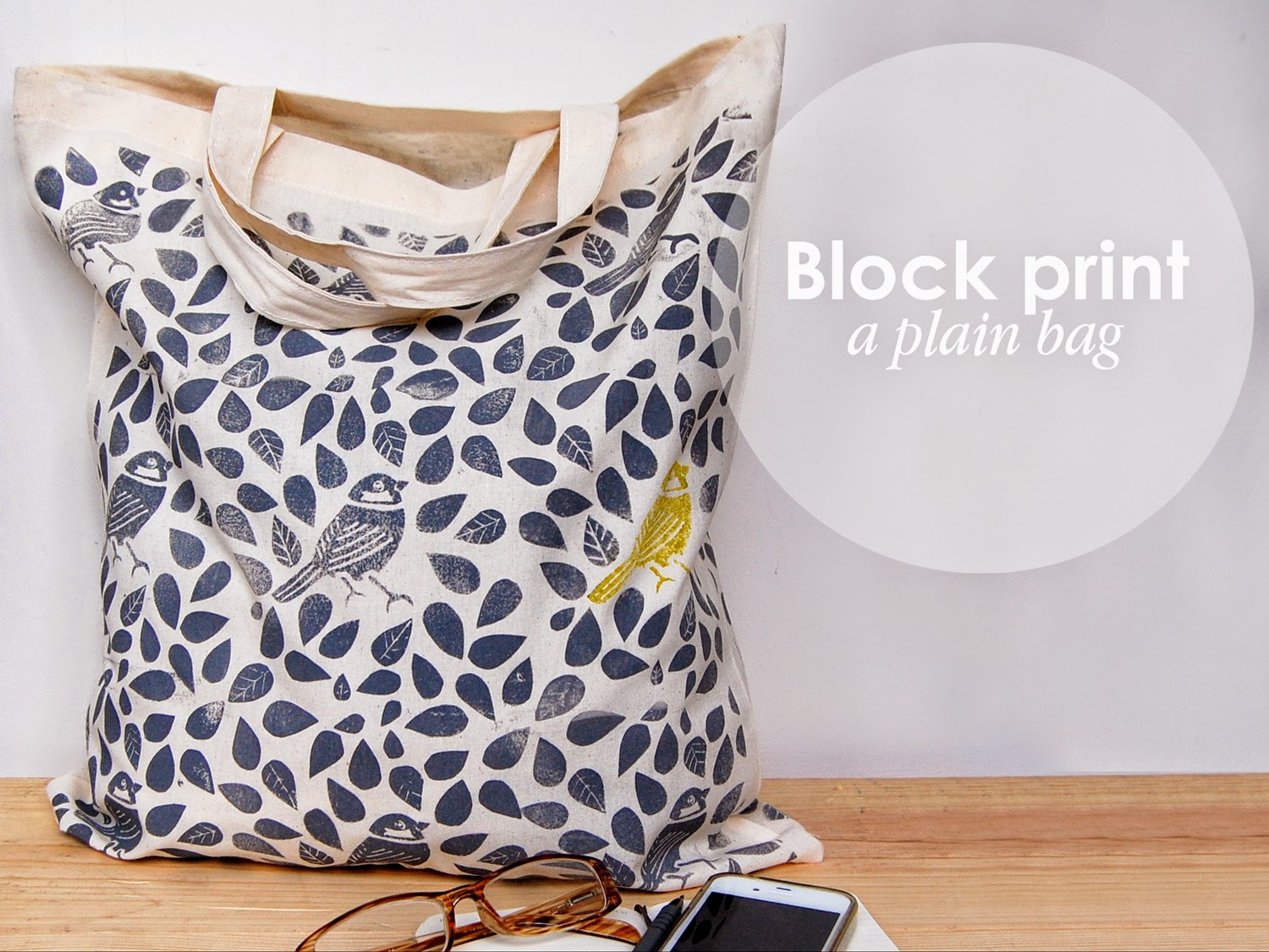 coo and co: Block print a plain bag