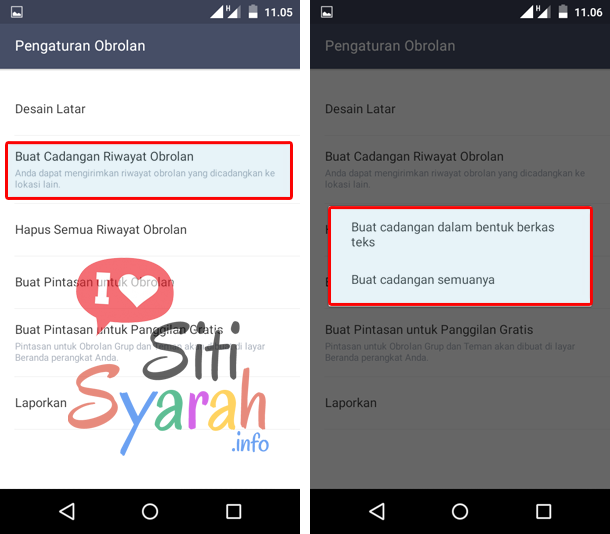 cara simpan chat line android