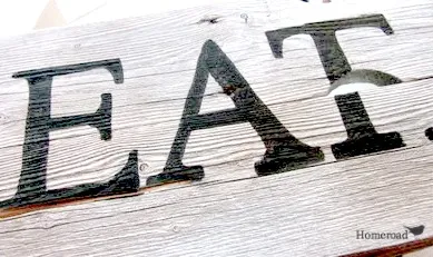 EAT lettering on the crate