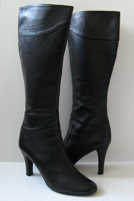 TALL BLACK DRESS BOOTS BANANA REPUBLIC LEATHER BOOTS SIZE 9