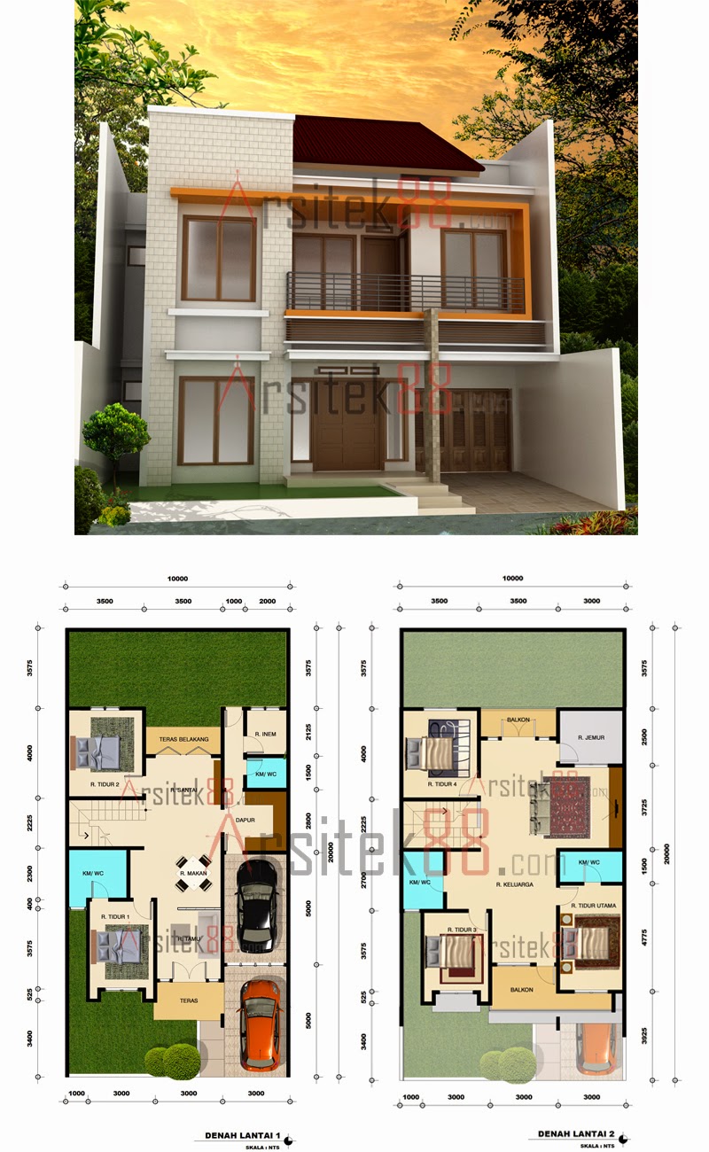 Desain Rumah Minimalis 2 Lantai Dan Denahnya - MODEL RUMAH 