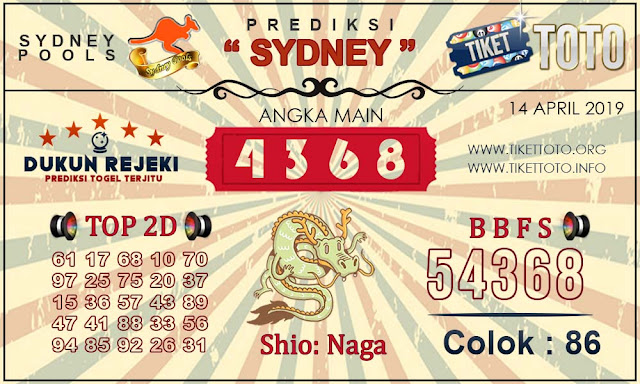 Prediksi Togel SYDNEY TIKETTOTO 14 APRIL 2019