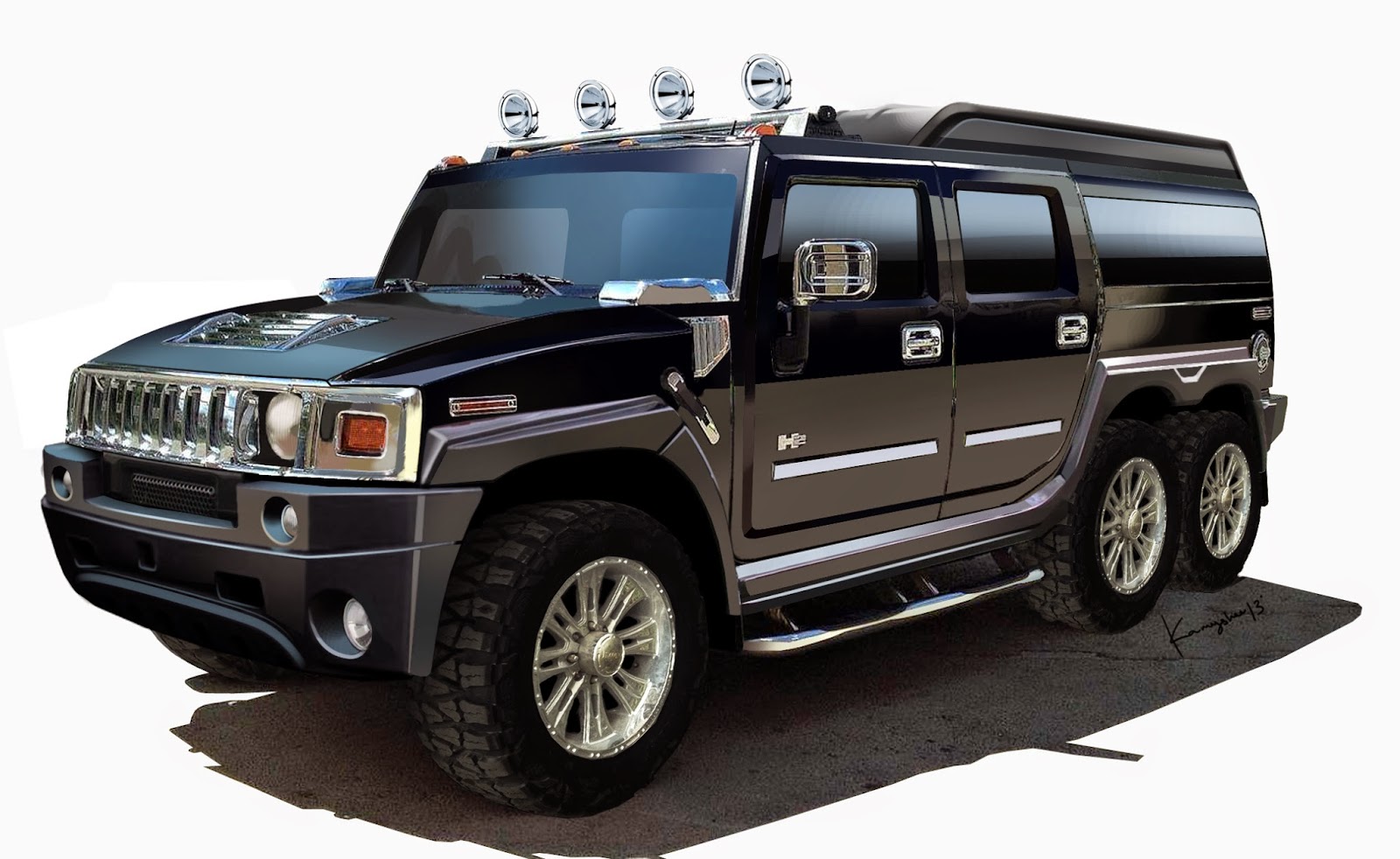 Hummer h2 шестиколесный