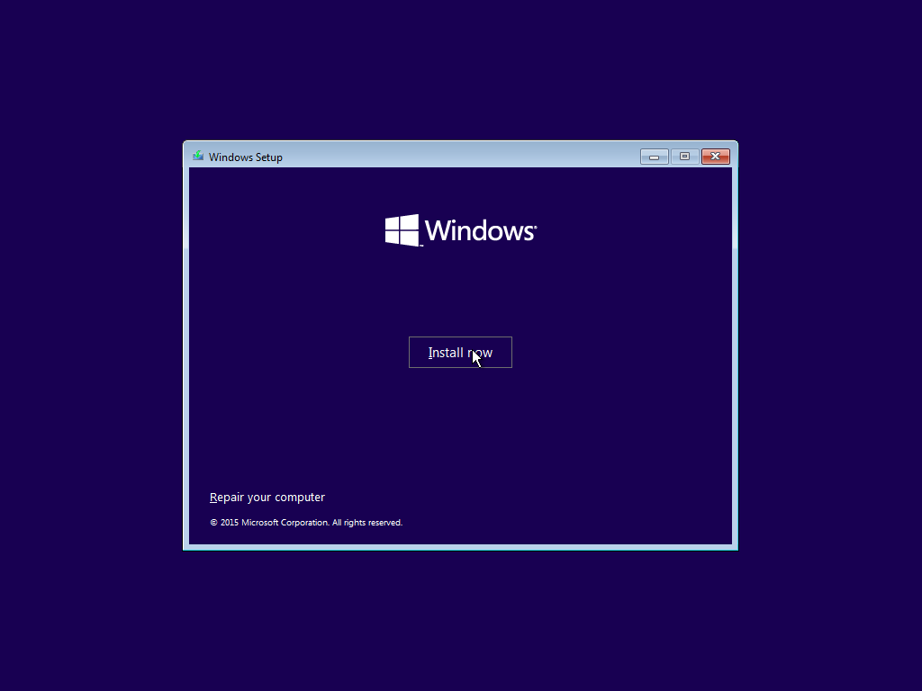 Gambar proses Install windows10