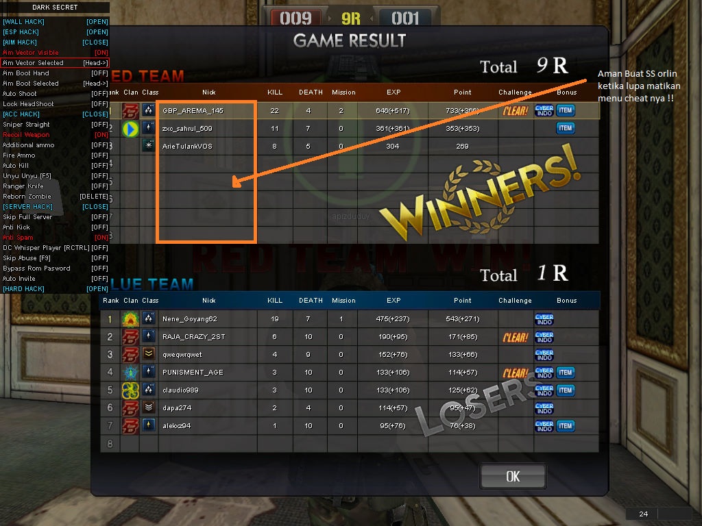 Cheat points