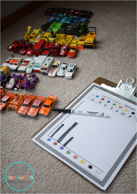 learning colors with graphing math extension activity for preschool, prek, kindergarten