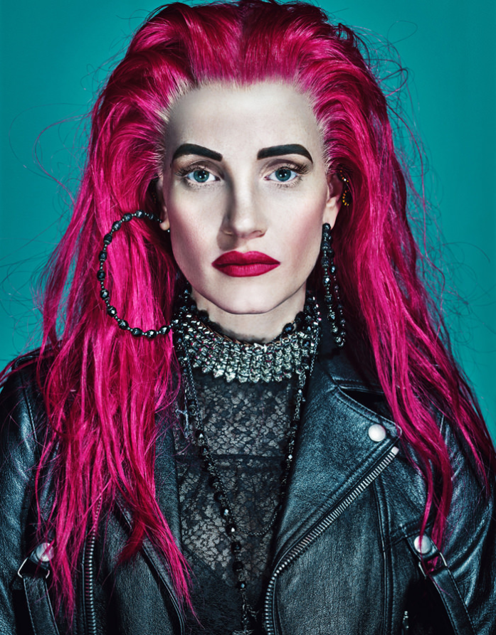 jessica chastain punk rock pink hair