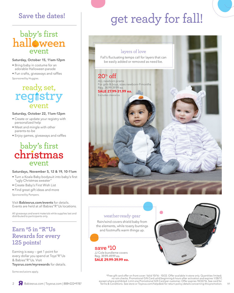 The Babies “R” Us weekly ad gives customers great deals on car seats, cribs, strollers, bedding, diapers, formula, and more. They even offer natural and organic baby products for .
