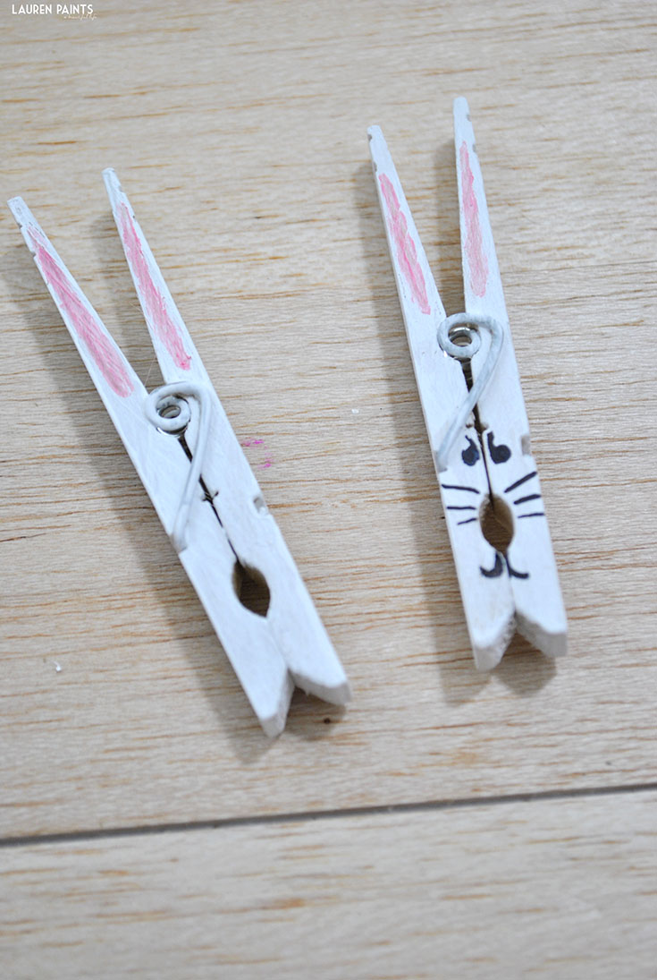 Cute Little Bunny Clothespin Craft - Perfect for Easter & Springtime