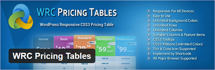 WRC Pricing Tables plugin for WordPress