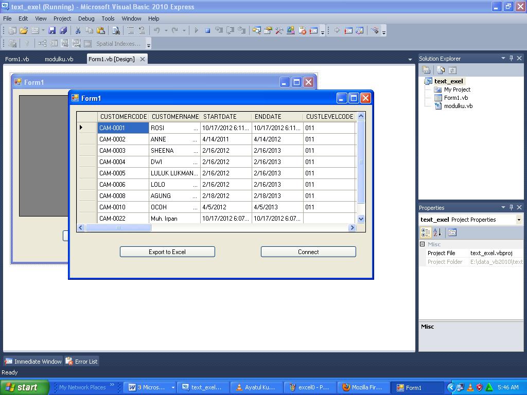 KERJA IT COMPUTER MYSQLDATAGRIDVIEW EXPORT KE EXCEL