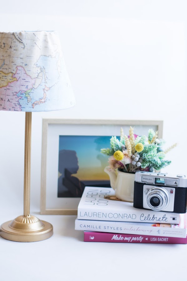 Lámpara de tela mapas