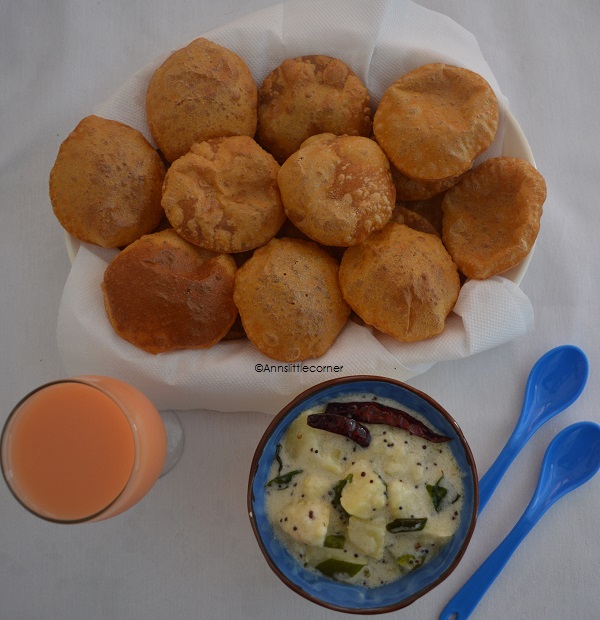 Masala poori, Butter poori, Mini Poori