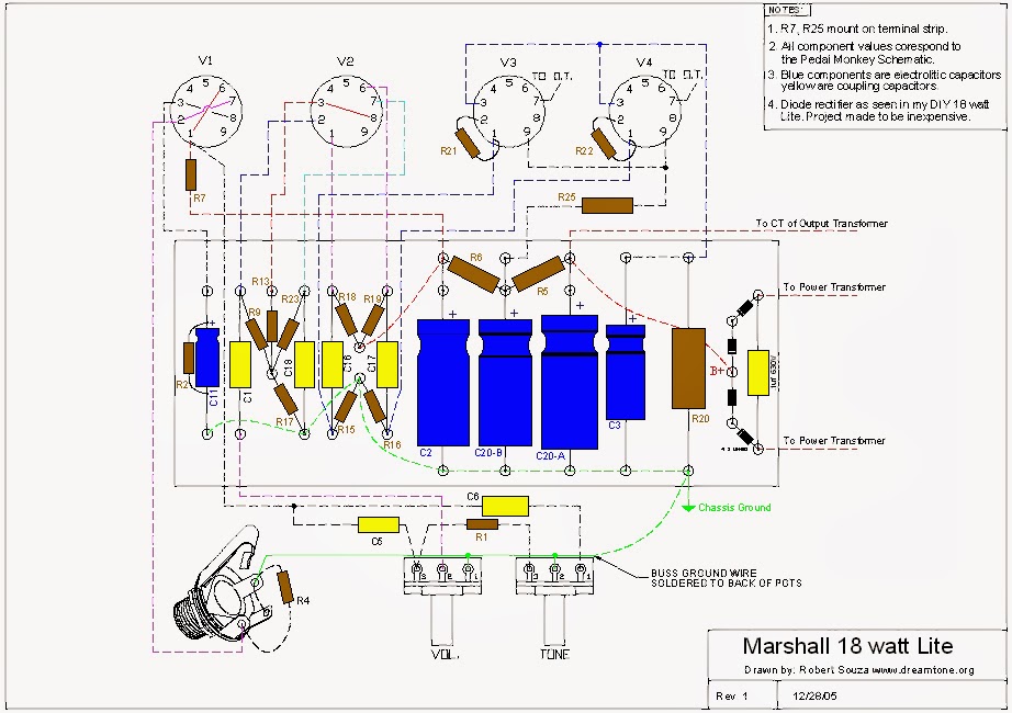 StompBoXed - The Guitar Pedal Builders Repository: 18 Watt Tube Amp Layouts
