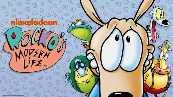 [7 Series Indispensáveis] - Nickelodeon Parte 1 - Animações Rockos-Modern-Life-Cast-Stars-Characters-With-Logos-Nickelodeon-Nick-The-Splat