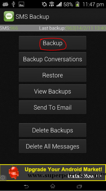 backup messages on android phone