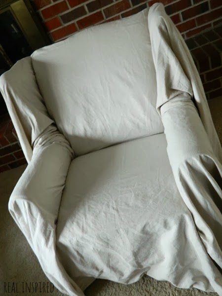 Shabby Chic Dropcloth Chair Cover