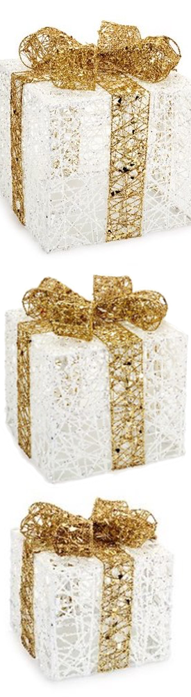 Nordstrom Melrose Gifts Light-Up Glitter Gift Boxes(set of 3)