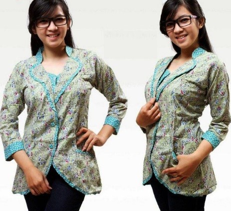 15 Model  Baju Batik Lengan Panjang Wanita  Modern 2019