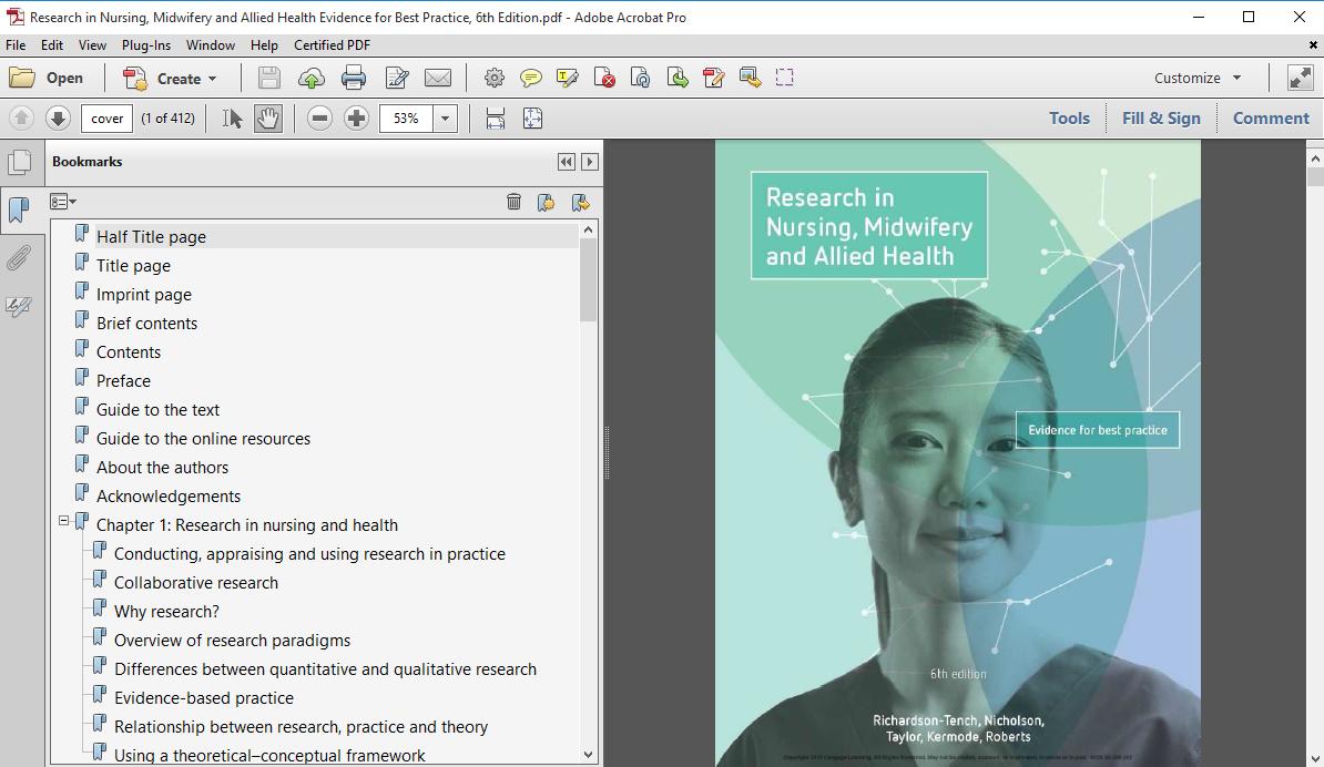 Research in nursing evidence for best practice richardson tench
