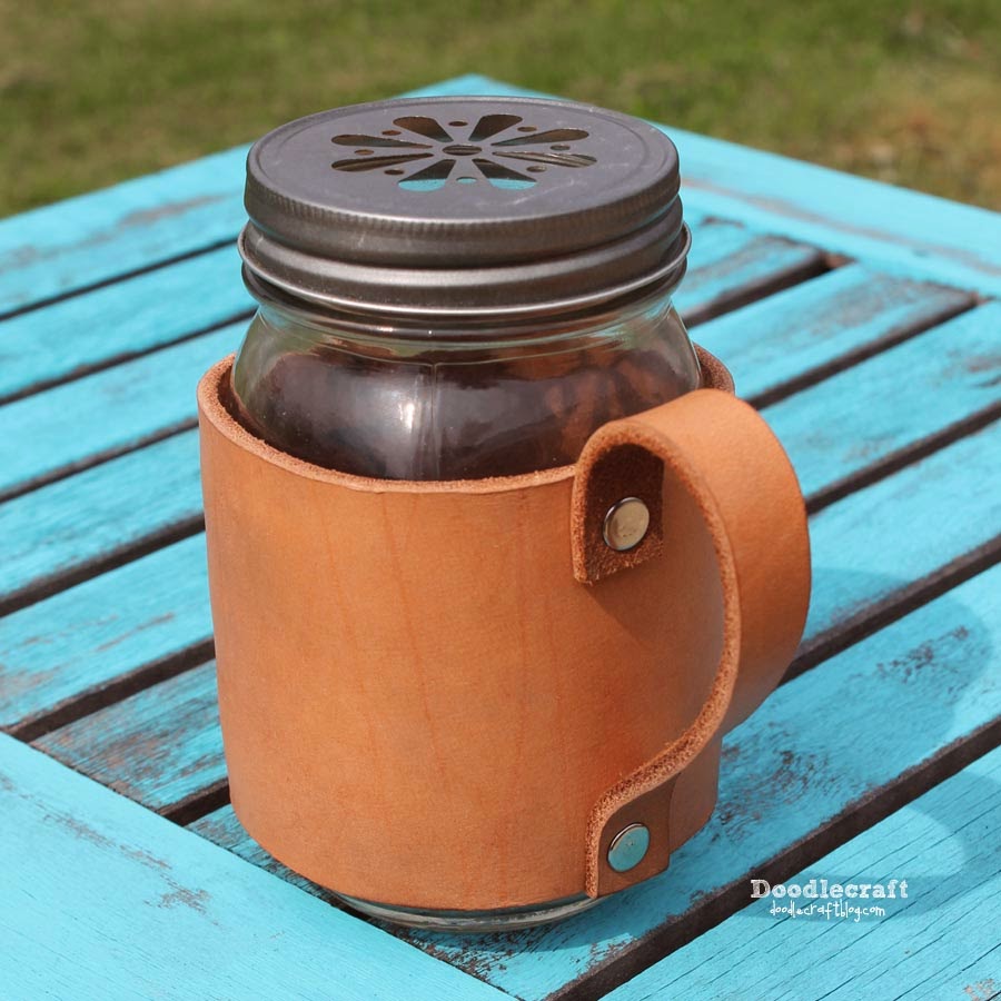 Leather Mason Jar Mug Coozie!