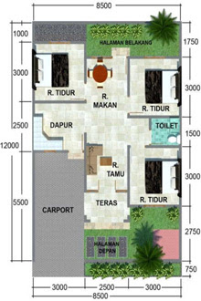 denah rumah type 45