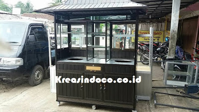 Harga Gerobak Aluminium Bakso 2 Tungku Coklat Harga Gerobak Aluminium Bakso 2 Tungku Coklat