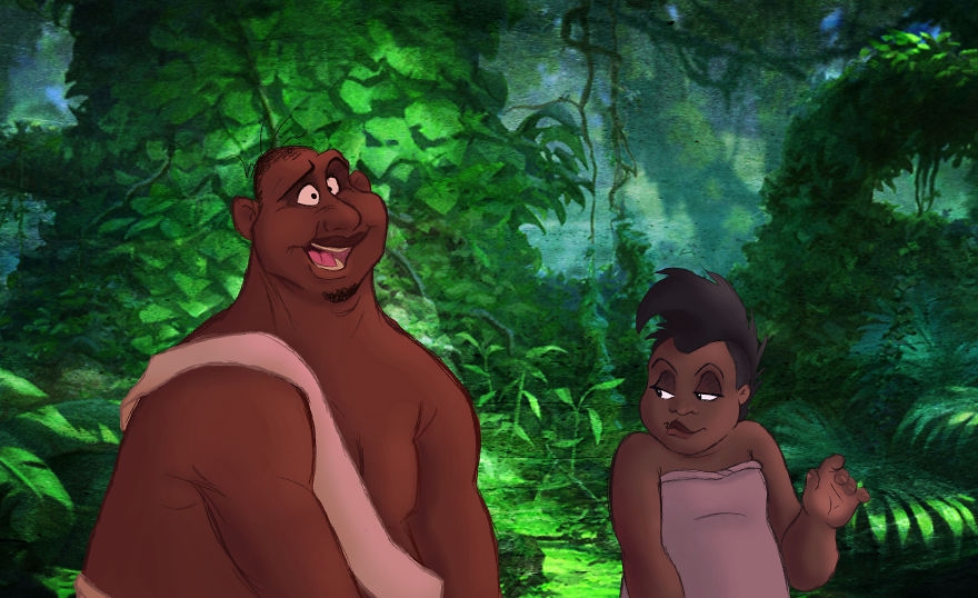 16-Tarzan-Terk-and-Tantor-Alaina-Bastian-s0alaina-Drawings-of-Disney-Animals-with-a-Second-Life-as-Humans