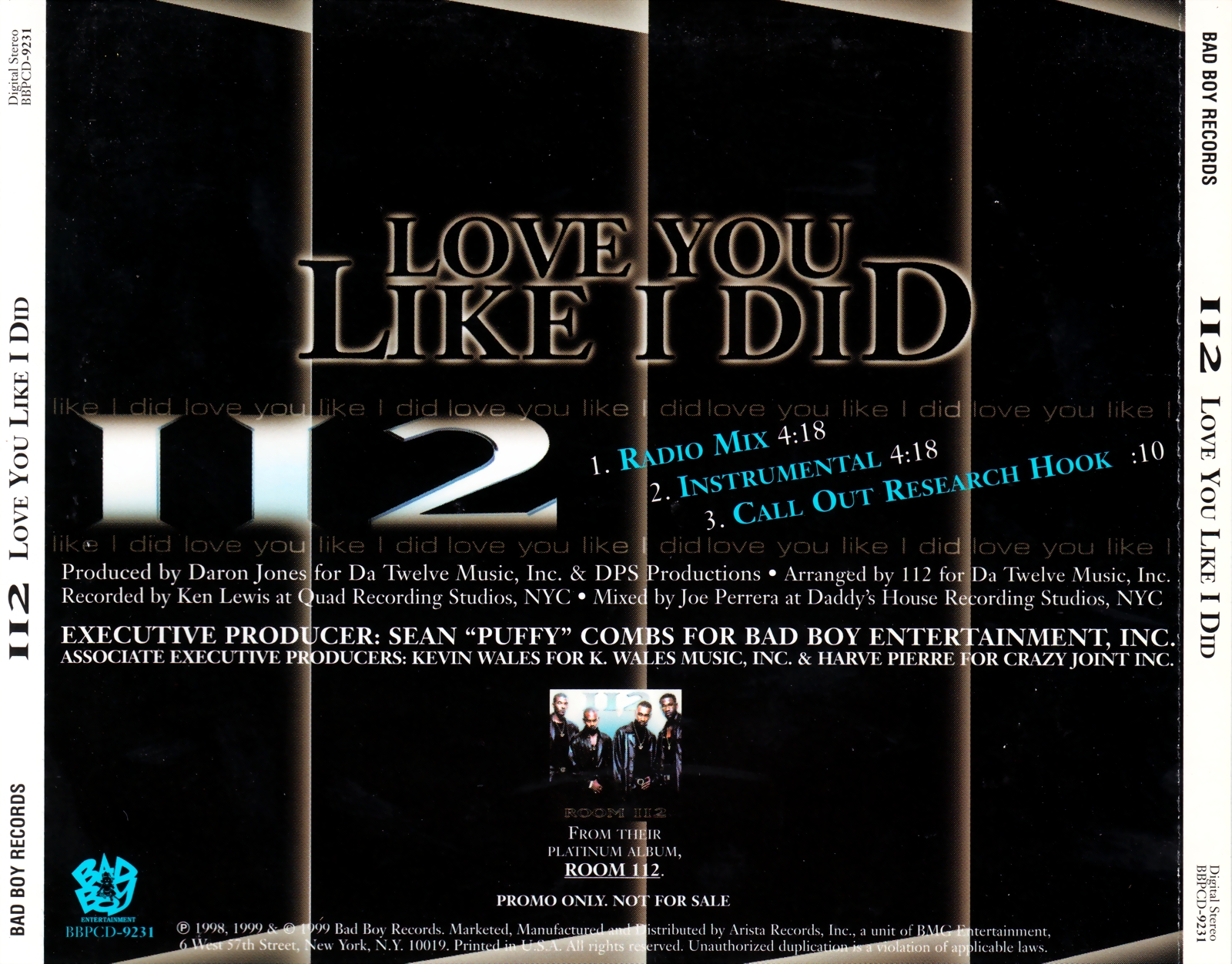 highest level of music 112 Love You Like I Did(Promo_CDS)1998