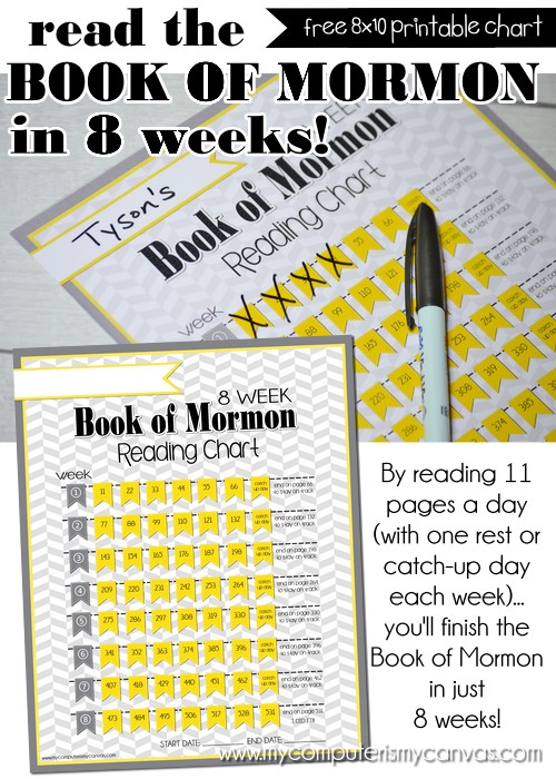 Book Of Mormon 30 Day Reading Chart