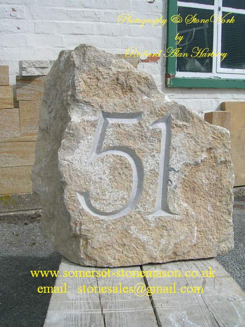 Natural Stone House Signs Purbeck Number 51 Purbeck Stone House Number 51