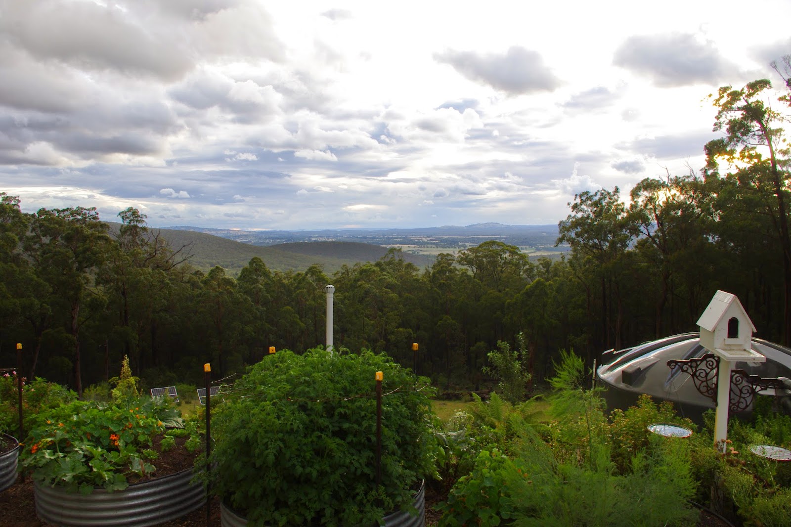 Monsoonal clouds build up over the farm