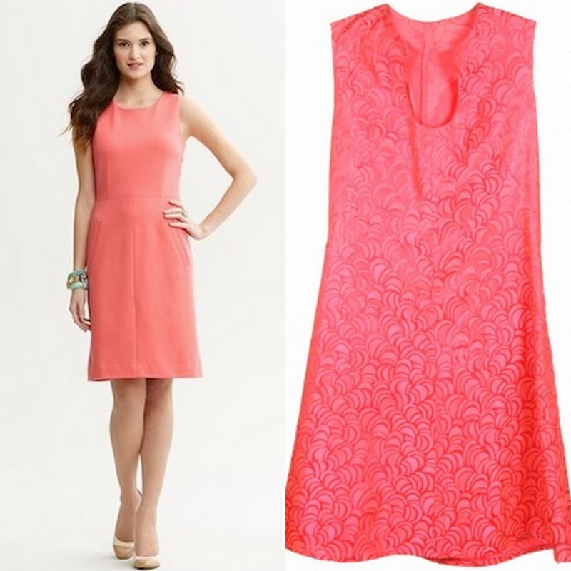 sleeveless eggshell pink shift dress
