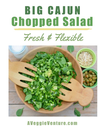 Big Cajun Chopped Salad, another fresh, flexible & healthy salad ♥ AVeggieVenture.com. Great with gumbo, jambalaya, shrimp creole, crawfish boils and more.