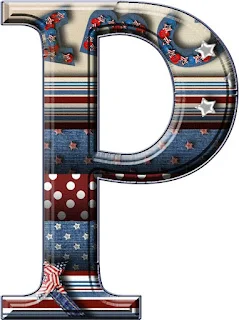 Abecedario de Bandera USA con Parches de Mezclilla. USA Flag Alphabet with Denim Patches.