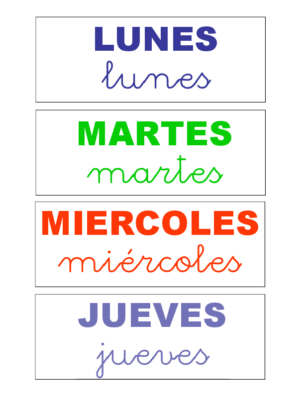 Menta Más Chocolate RECURSOS y ACTIVIDADES PARA EDUCACIÓN INFANTIL Rotulos de los DÍAS DE LA Menta Más Chocolate RECURSOS y ACTIVIDADES PARA EDUCACIÓN INFANTIL Rotulos de los DÍAS DE LA