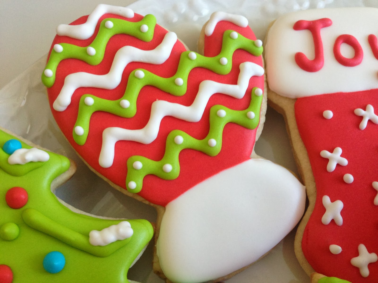 monograms & cake Christmas CutOut Sugar Cookies with Royal Icing