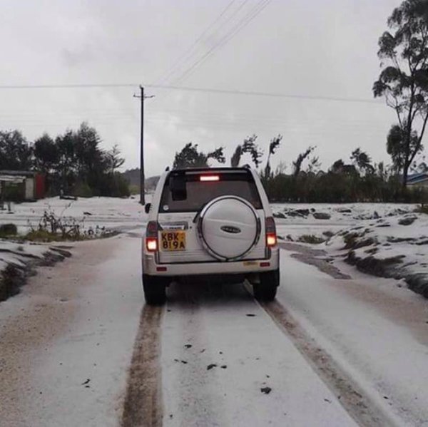 SnowInKenya ; Snow In Kenya than before, Snowballs on the streets of