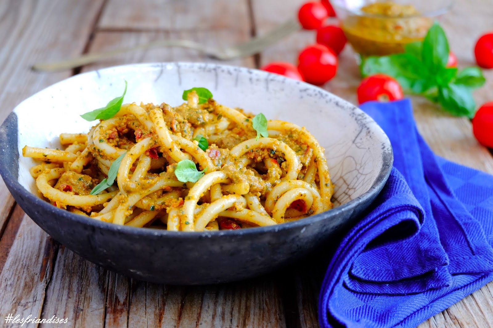 lesfriandises PESTO ALLA TRAPANESE CON BUCATINI