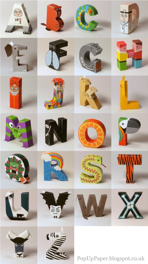 Pop Up Paper - Art of Paper Pop Ups: Free Paper Alphabet!