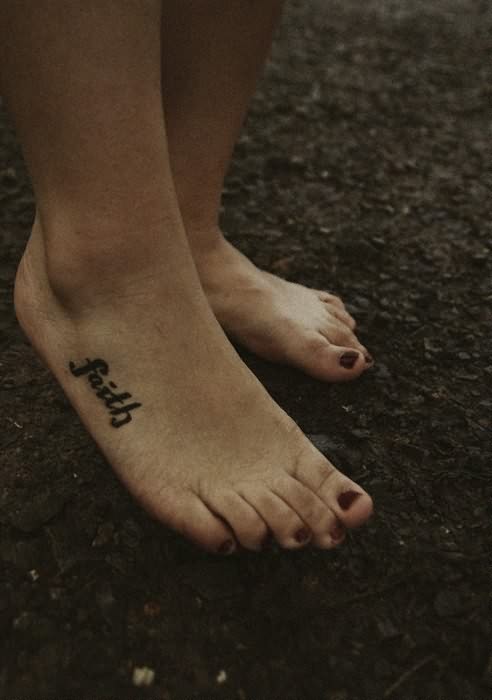 Foot Tattoos Words 57