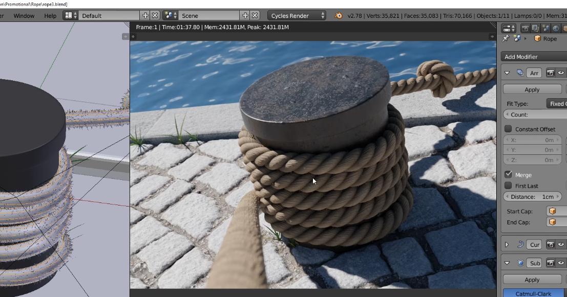 Creating A Rope In Blender Using Curves And Displacement Tutorialzgeek
