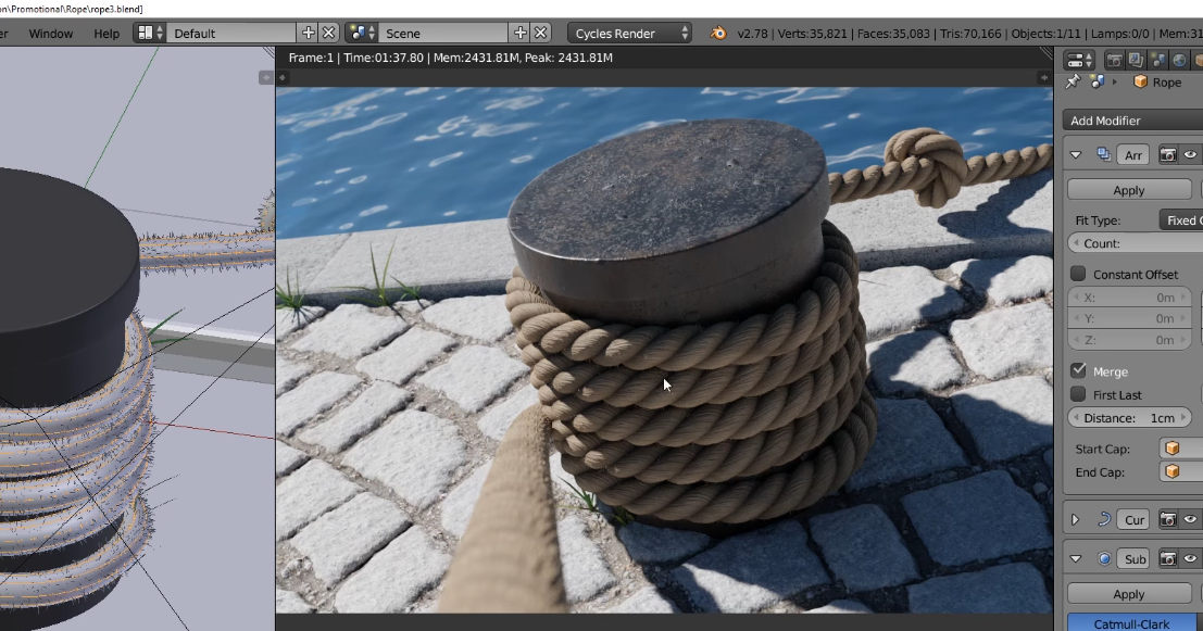 Creating A Rope in Blender Using Curves and Displacement Tutorialzgeek