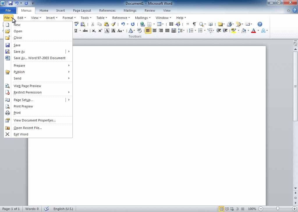 Classic Menu for Office Enterprise 2010 v5.00 Chuyển giao diện Menu
