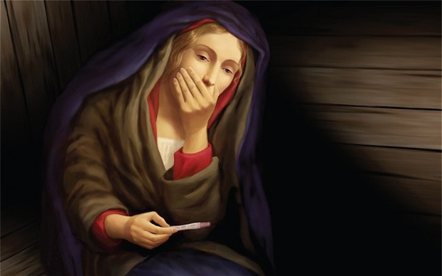 Hella Heaven Virgin Mary Taking A Pregnancy Test