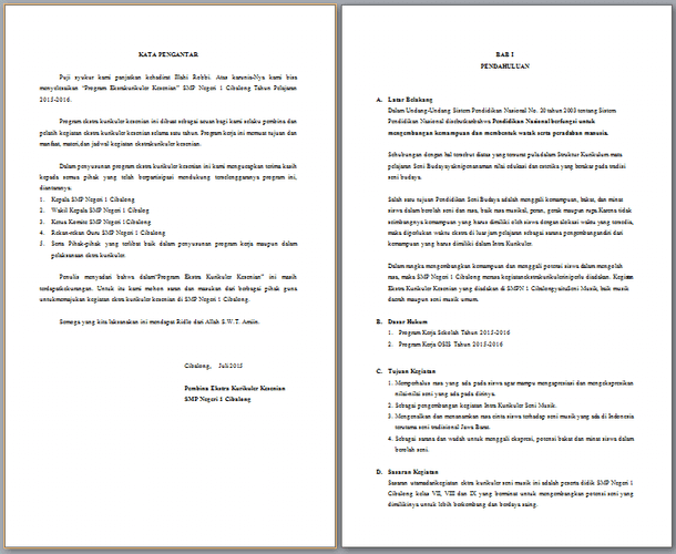 Program Kerja Ekstrakurikuler Seni Tari Limiada S Diary